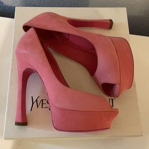 Yves saint laurent YSL pink platform heels